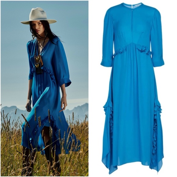 DOROTHEE SCHUMACHER Fluid Luxury Silk Dress In Blue